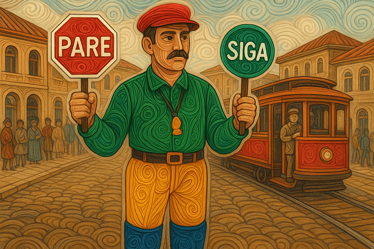 Ilustración de El bobo del tranvía