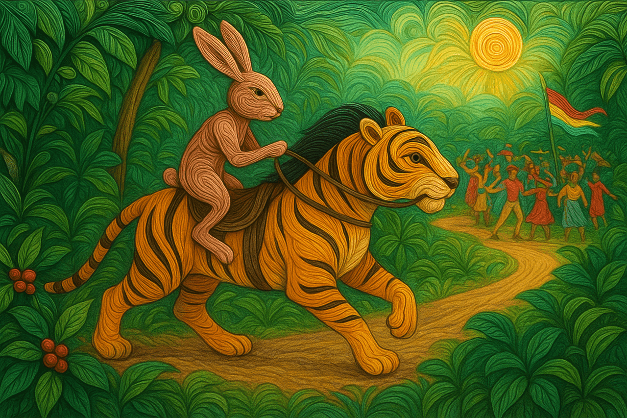 Ilustración de Conejo y la fiesta de toro