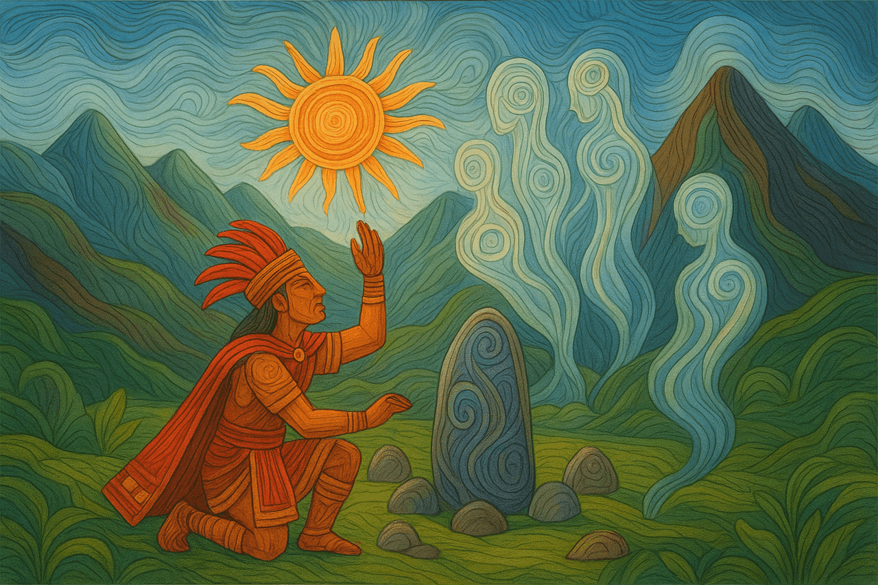 Ilustración de Dioses Lares