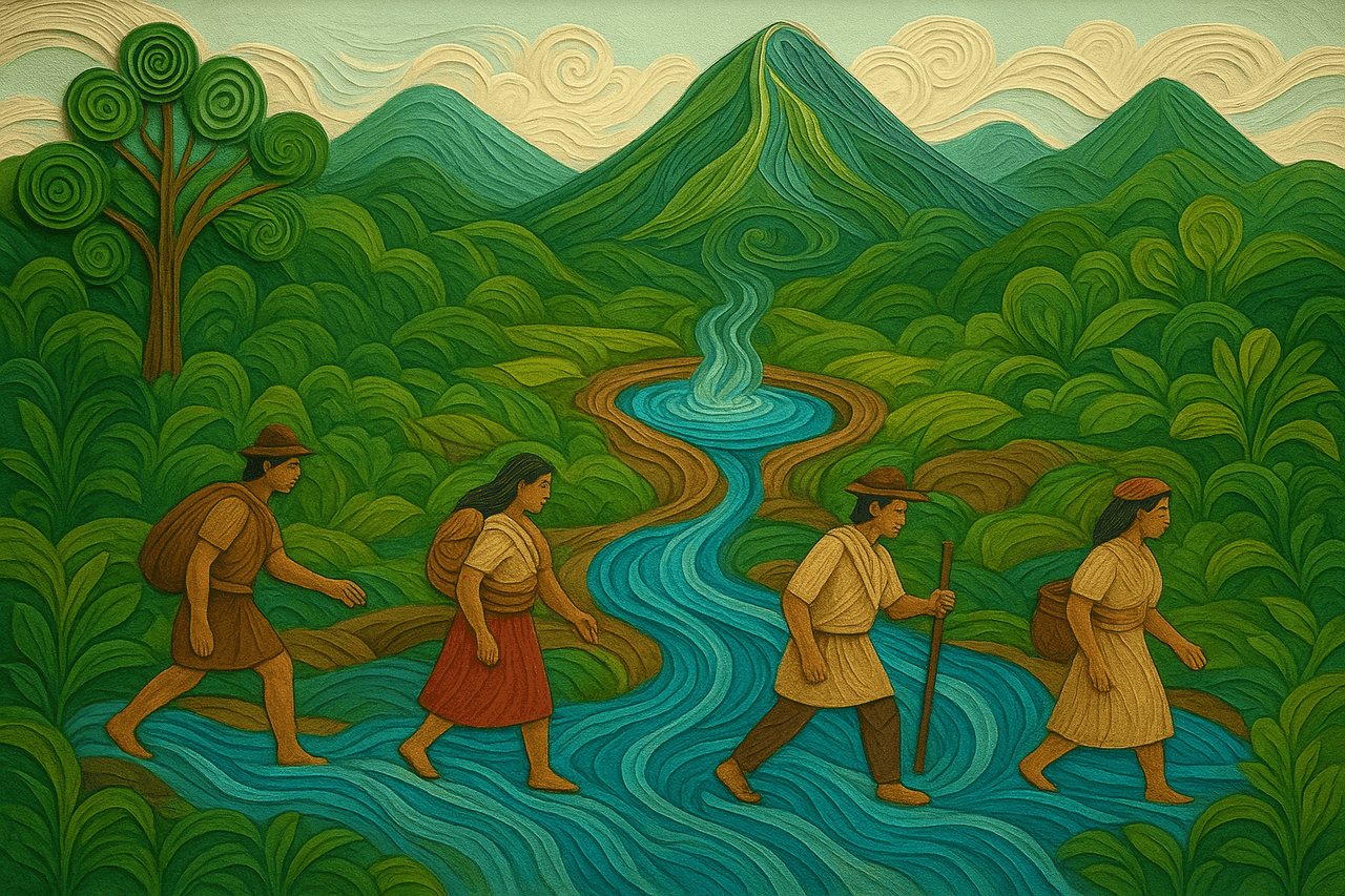 Ilustración de El Chuchun y las tres quebradas.