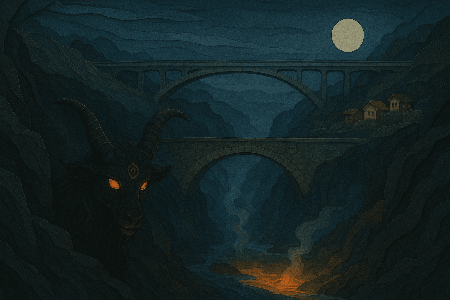 Ilustración de El Diablo Chivo de Rumichaca