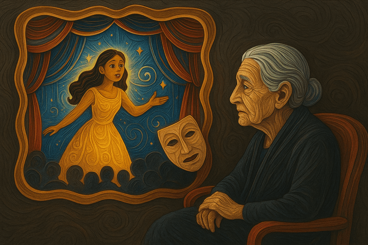 Ilustración de El fantasma del teatro azul