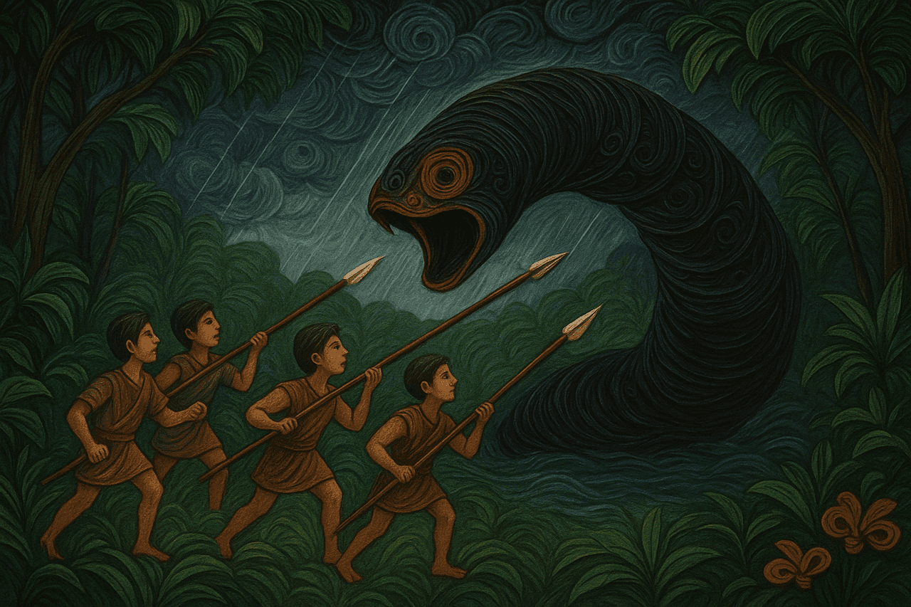 Ilustración de El gusano gigante