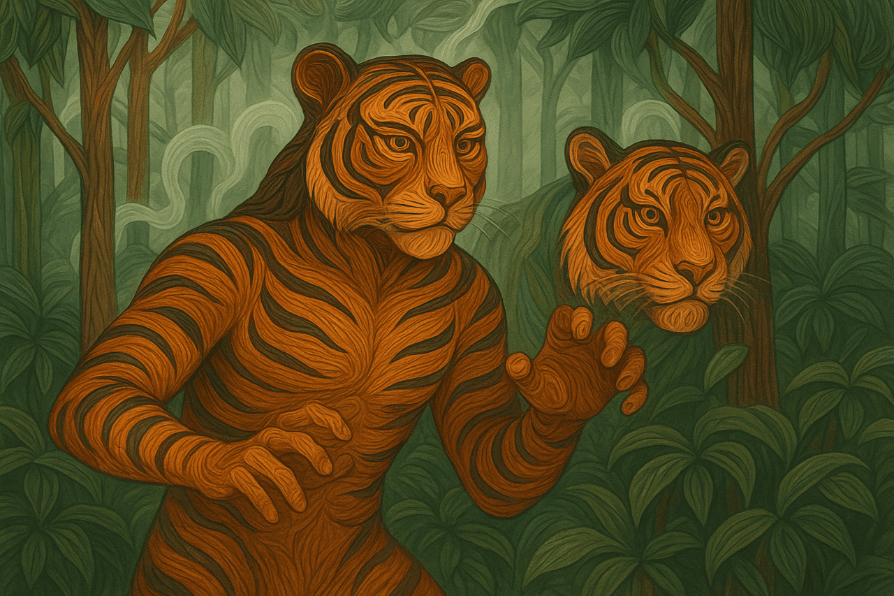 Ilustración de El hombre tigre