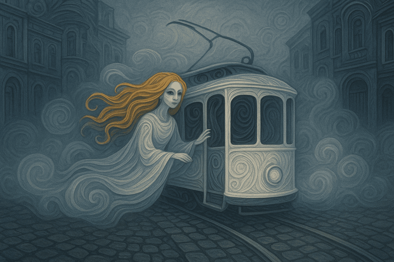 Ilustración de La bruja del tranvía