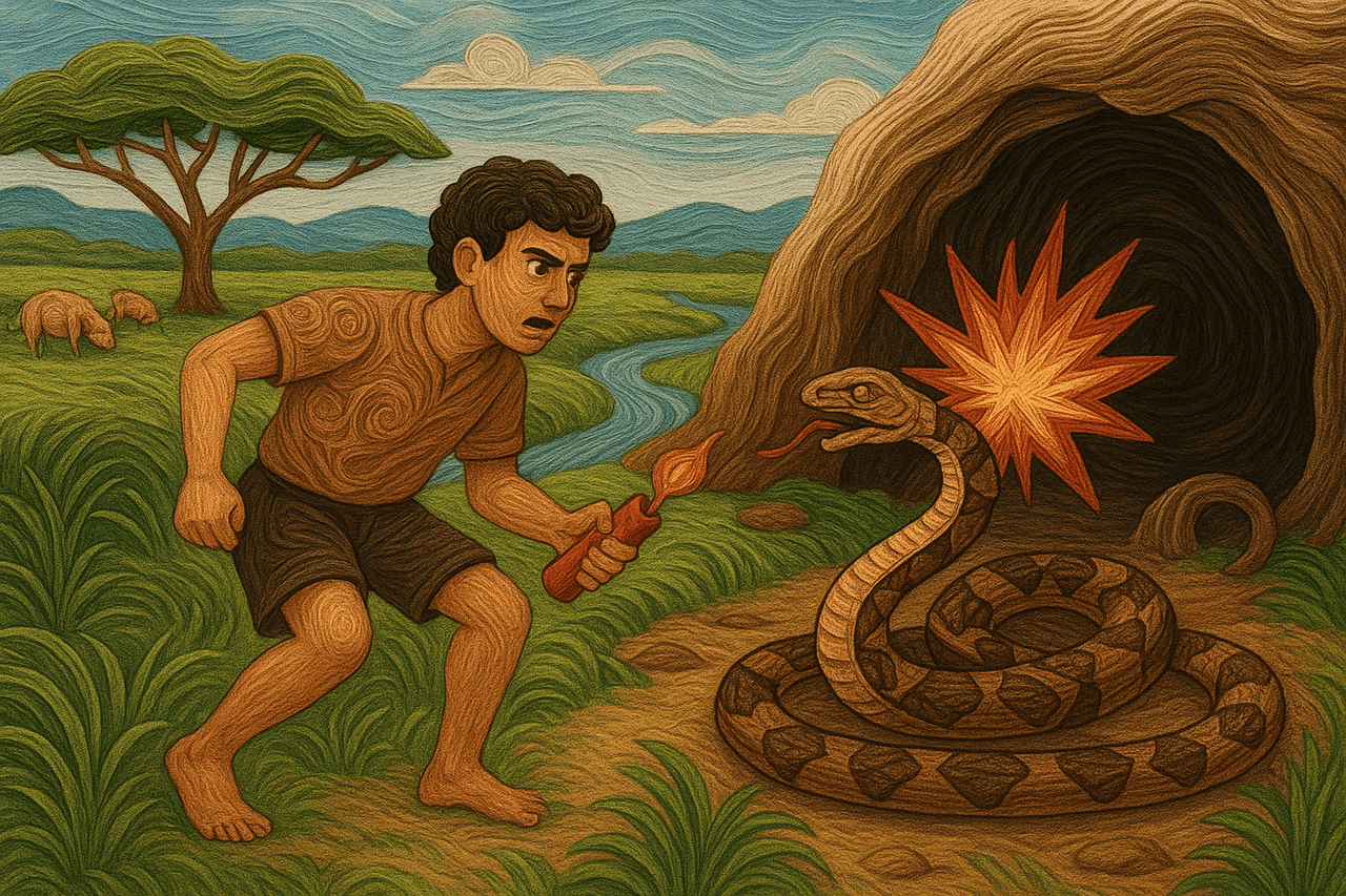 Ilustración de La culebra cascabel