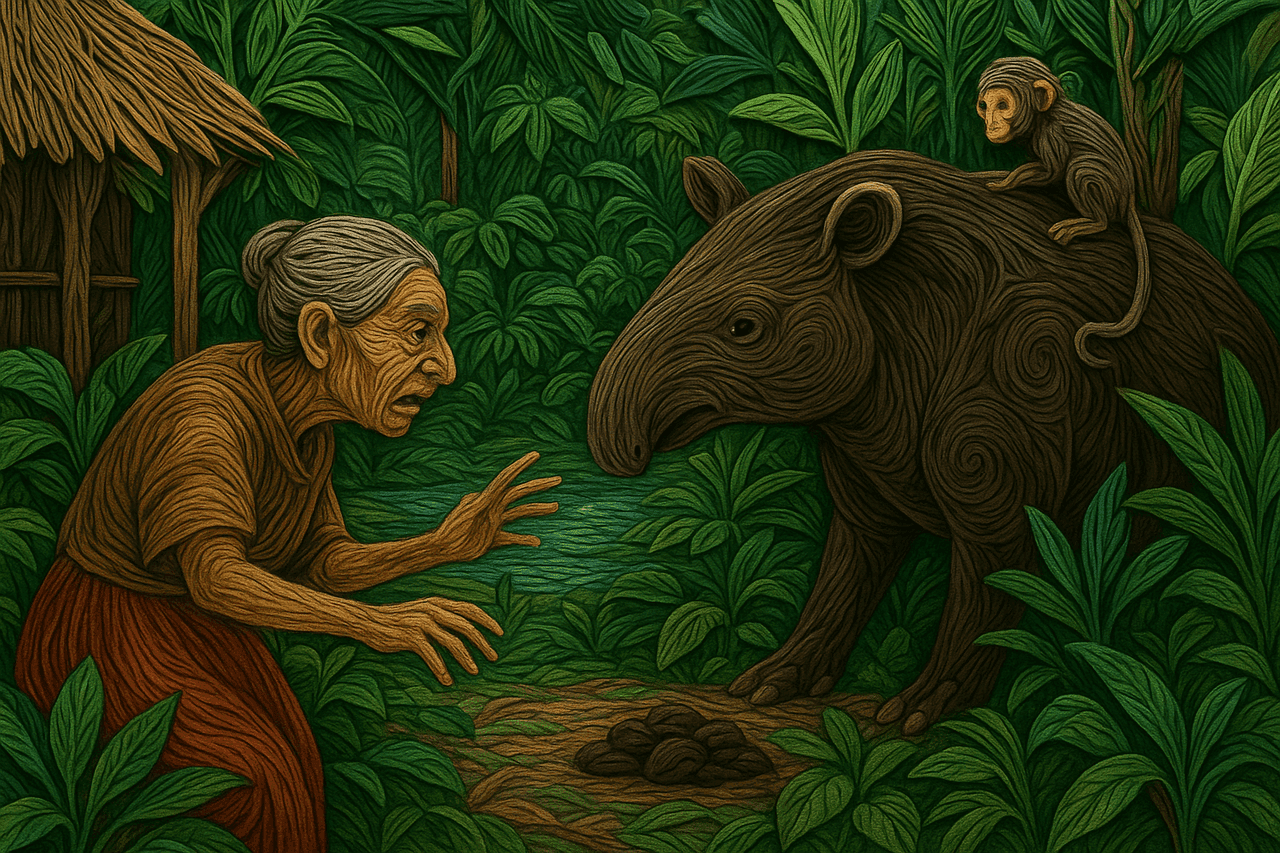 Ilustración de La danta y el terecay