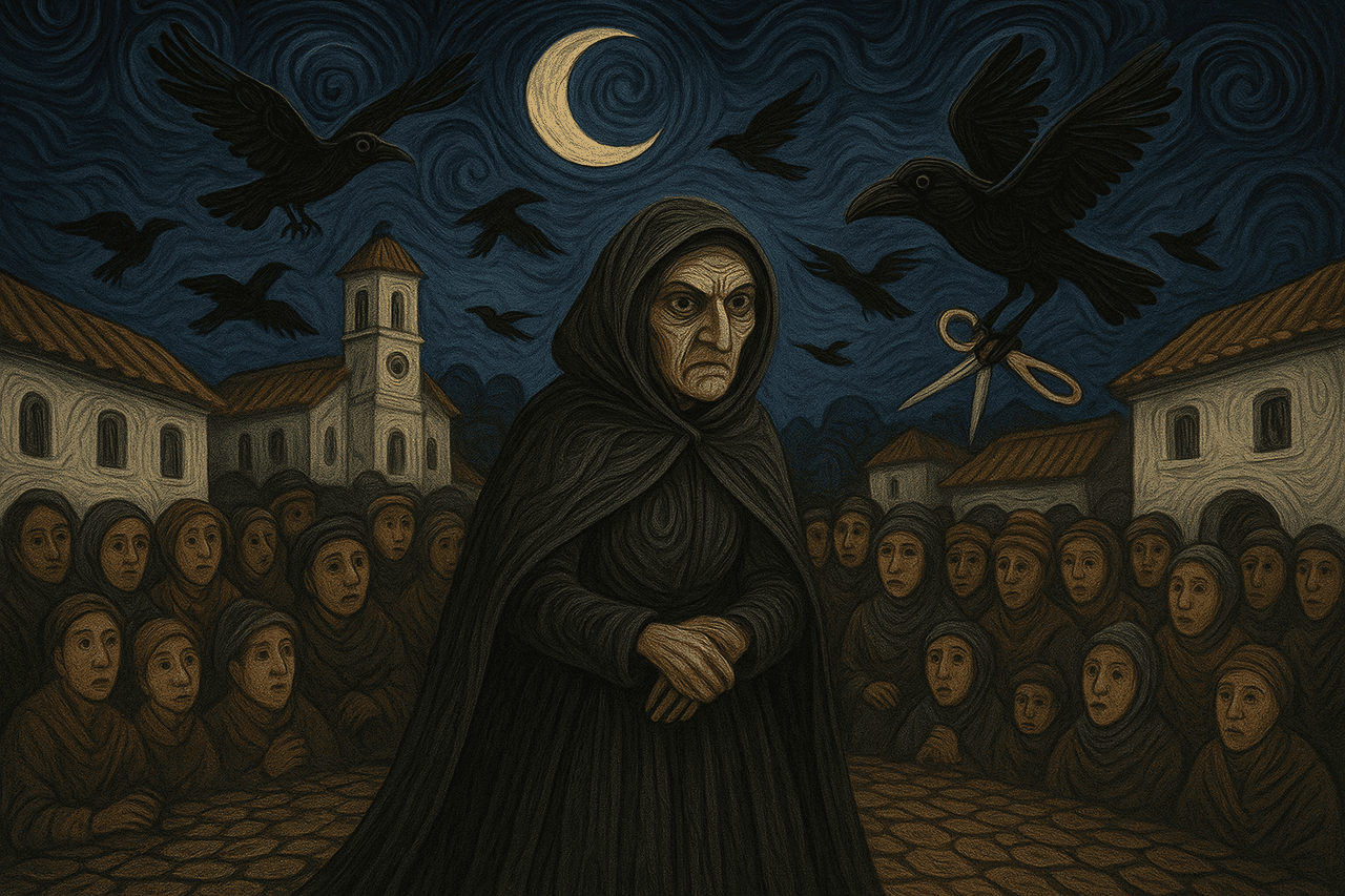 Ilustración de La mula maneada