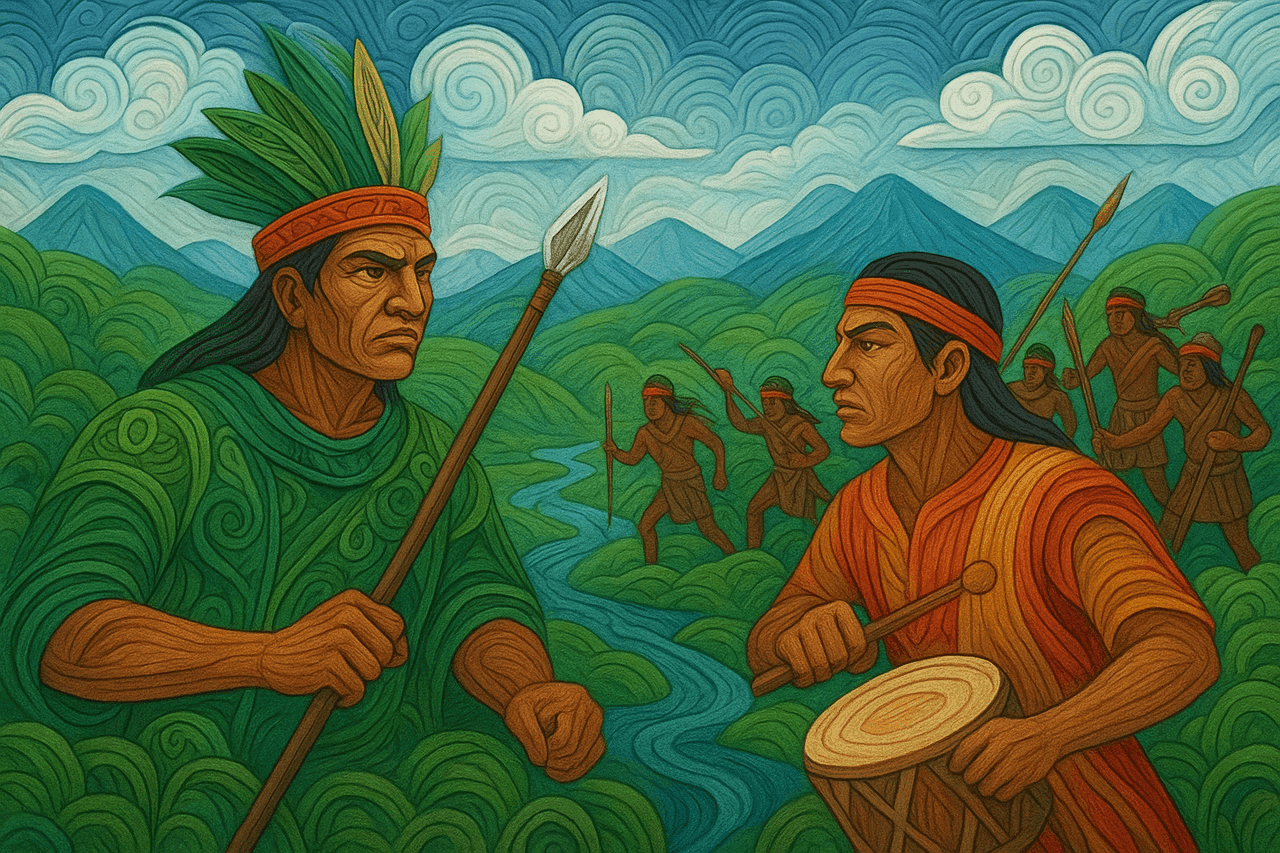 Ilustración de Llíban y Juan Chiracol