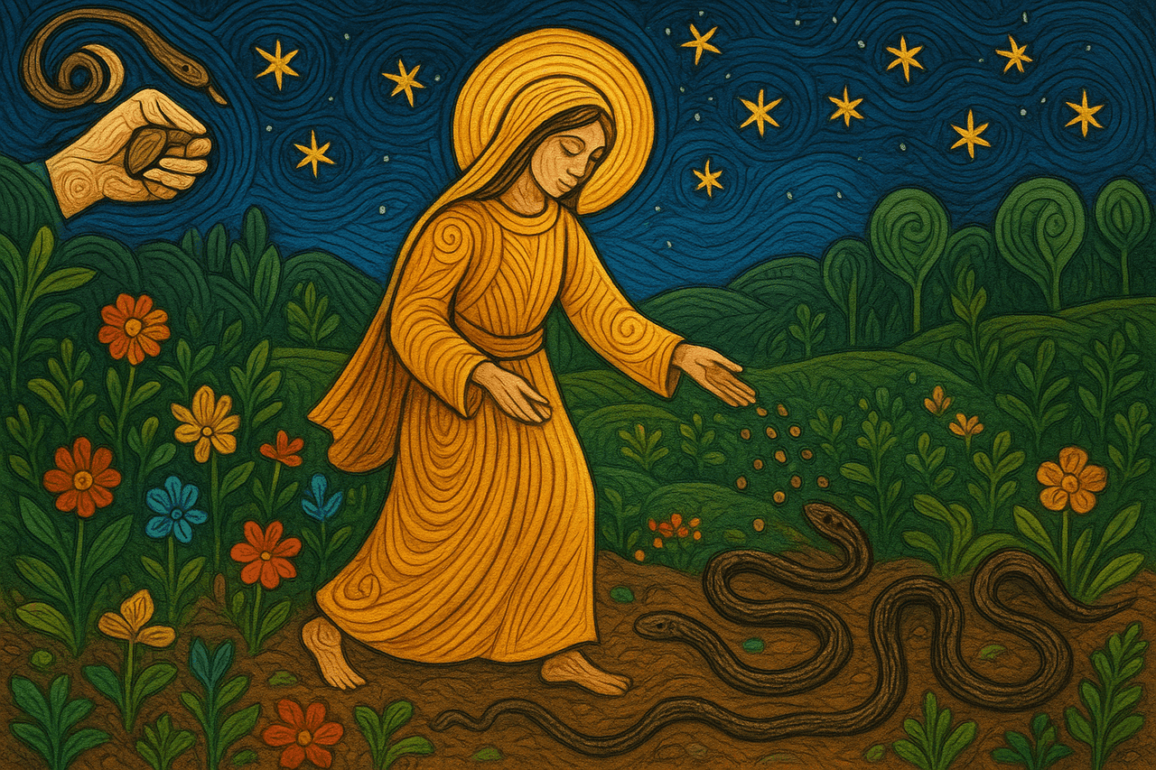 Ilustración de Origen de las plantas