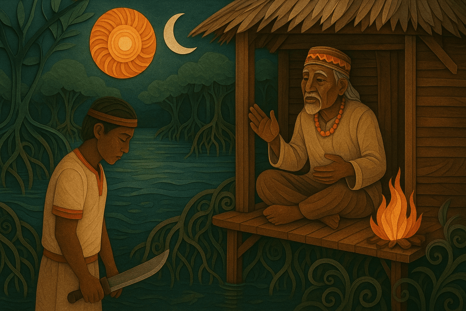 Ilustración de Tachi Akhore y la Palabra de Mangle